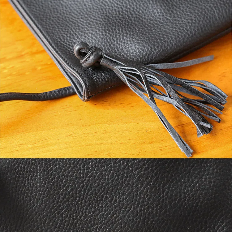 Womens Brown Leather Fringe Crossbody Satchel Bag Purses Shoulder Bag for Women