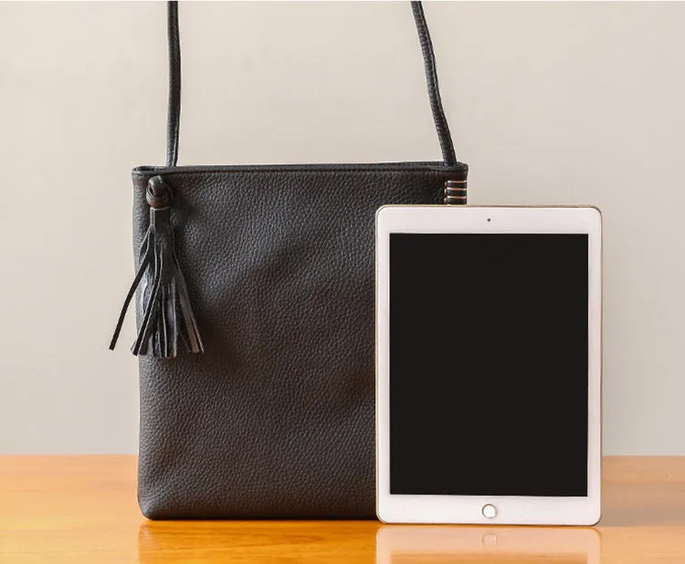 Womens Brown Leather Fringe Crossbody Satchel Bag Purses Shoulder Bag for Women