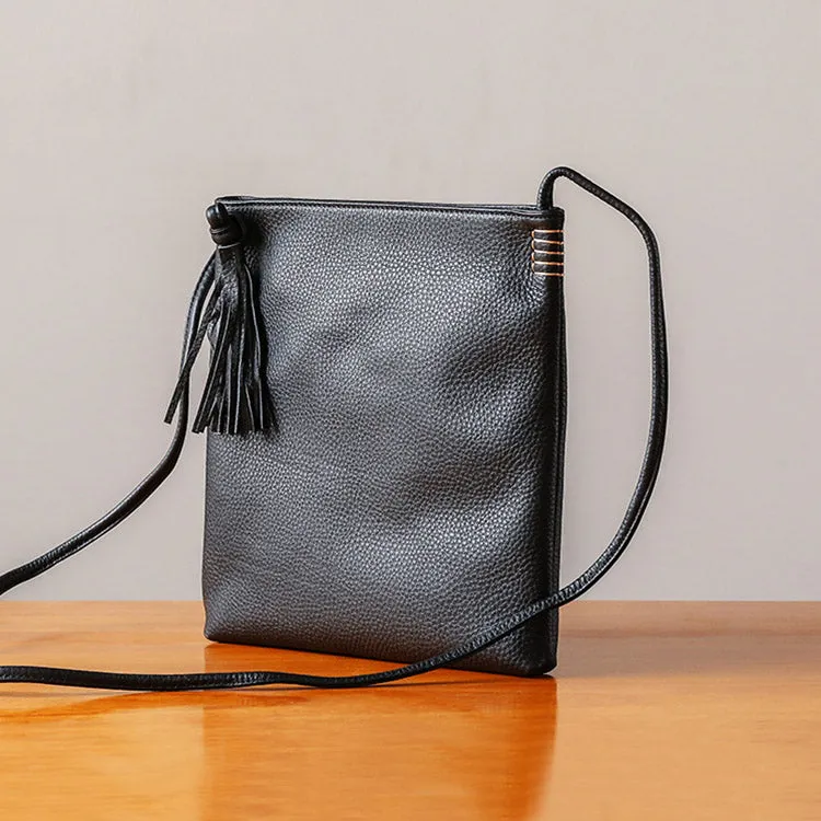 Womens Brown Leather Fringe Crossbody Satchel Bag Purses Shoulder Bag for Women